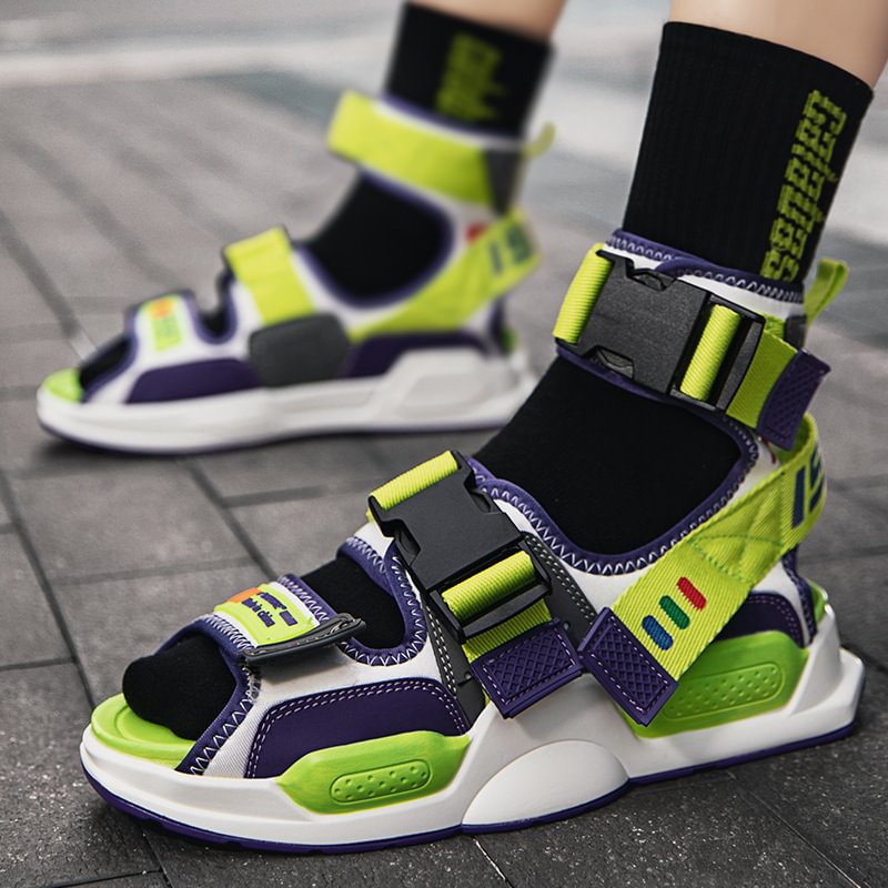 Futuristic Cyberpunk Buckle Sandals / Techwear Club / Techwear