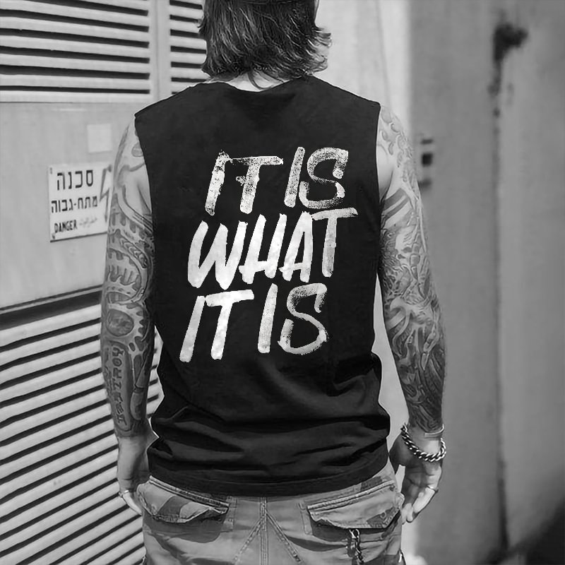 It Is What It Is Printed Casual Vest -  UPRANDY