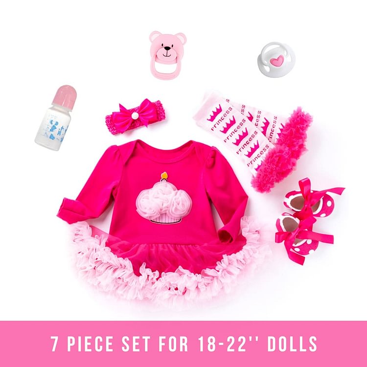  Reborn Baby Birthday Clothing Bottle Pacifier Suit Accessories for 18-22 Inches Dolls 7 Piece Set - Reborndollsshop.com-Reborndollsshop®