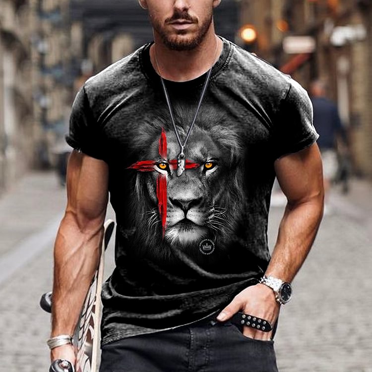 BrosWear Personalised Lion Short Sleeve T-Shirt