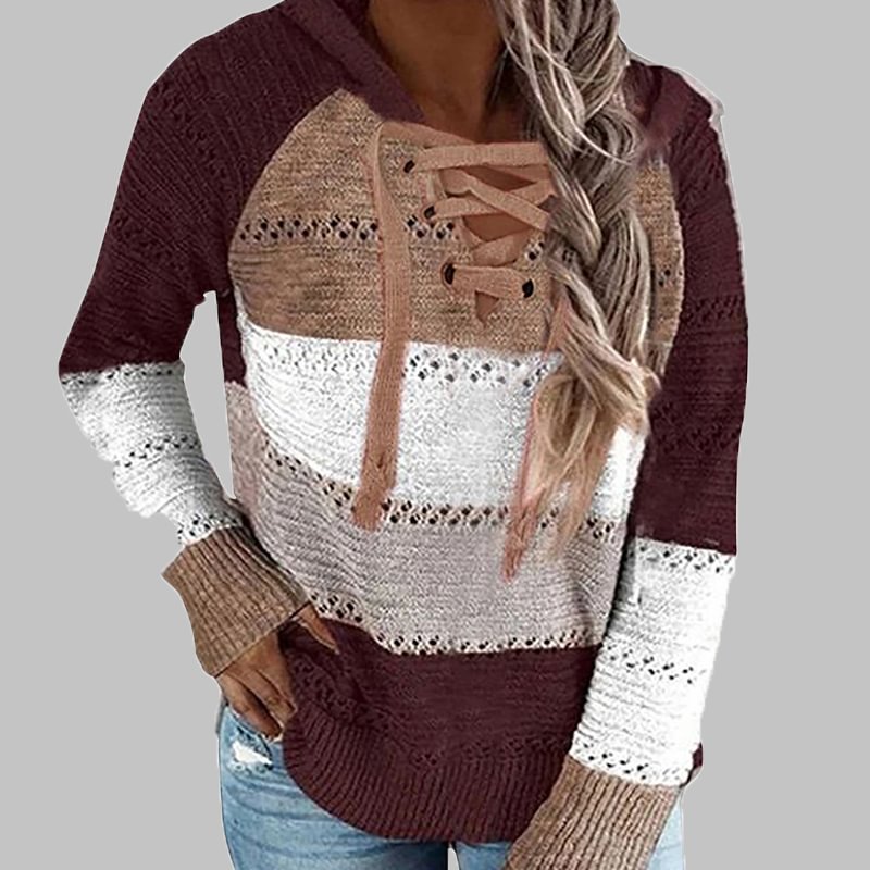 Women's Comfortable Hooded Casual Knitted Sweater