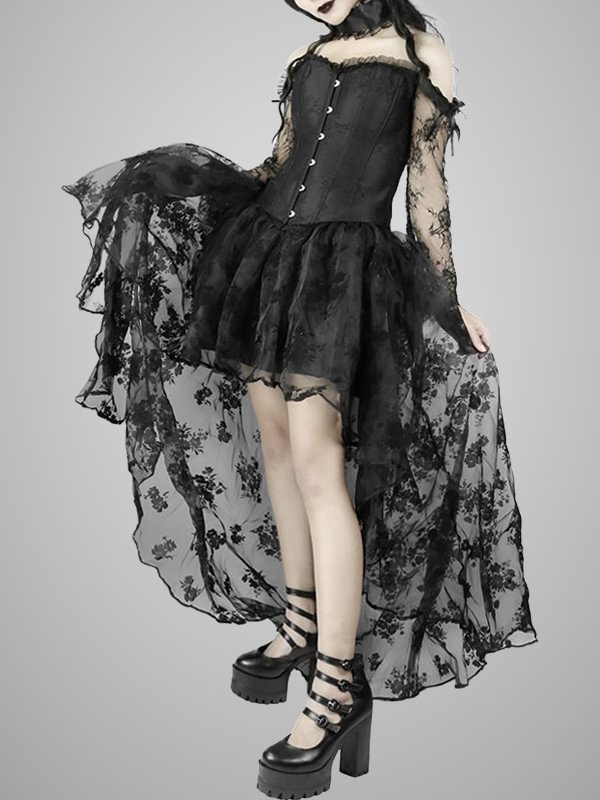 Two Piece Lace Mid Sleeve Court Corset