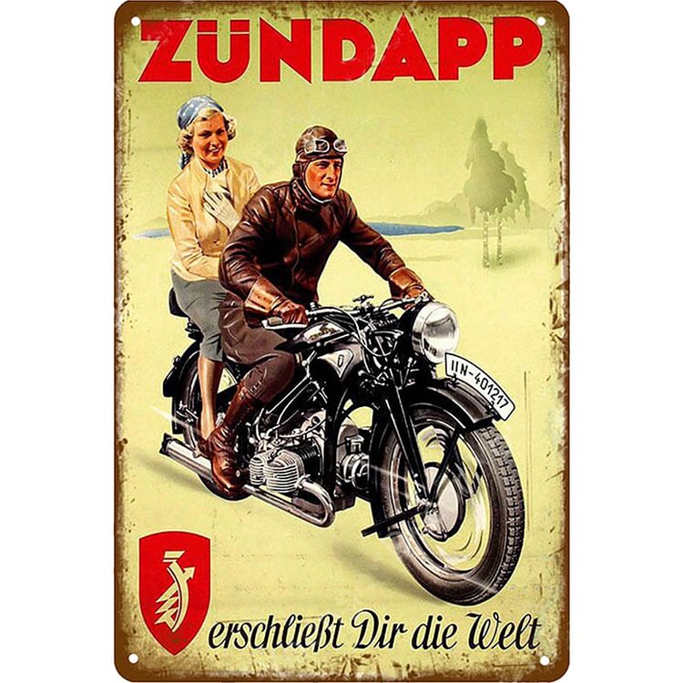 Zundapp Motorcycle - Vintage Tin Signs/Wooden Signs - 20x30cm & 30x40cm