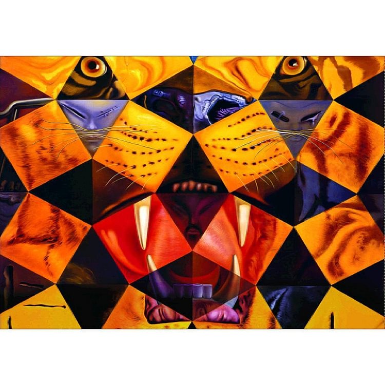 Abstract Tiger - Full Round Drill Diamond Painting - 40x30cm(Canvas)