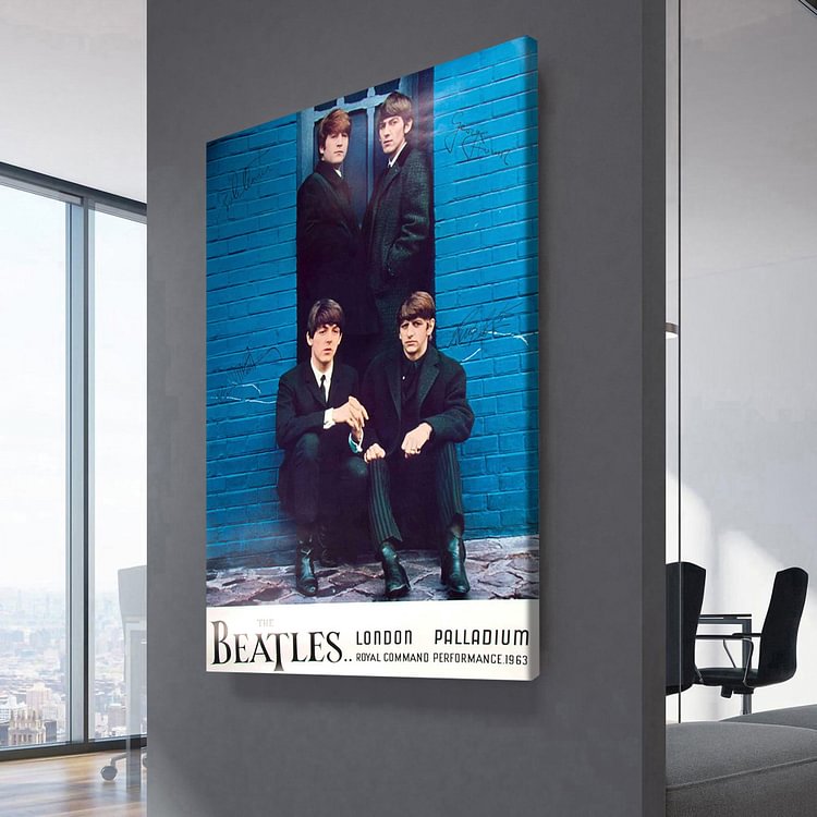 The Beatles London Palladium Poster 1964 Canvas Wall Art