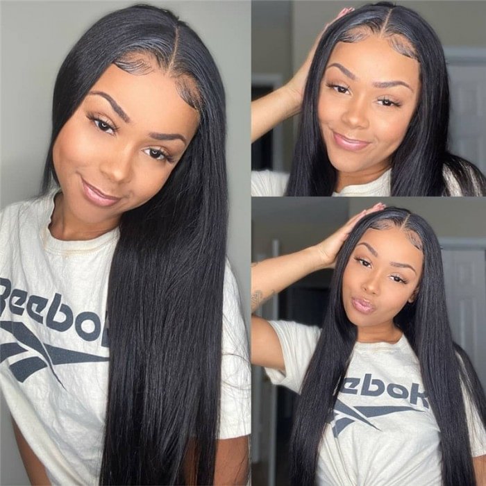 💥 Affordable  💥 Undetectable 13×4 Frontal Lace Wigs | Black Staight Hair Wigs | Upgraded 2.0
