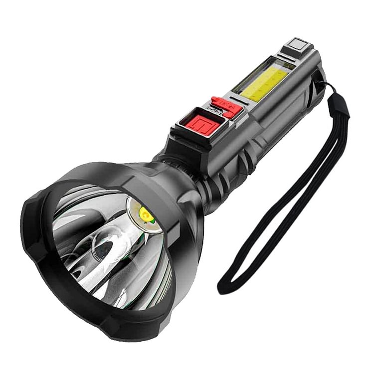 USB Rechargeable LED COB Flashlight Waterproof Portable Torch Searchlight