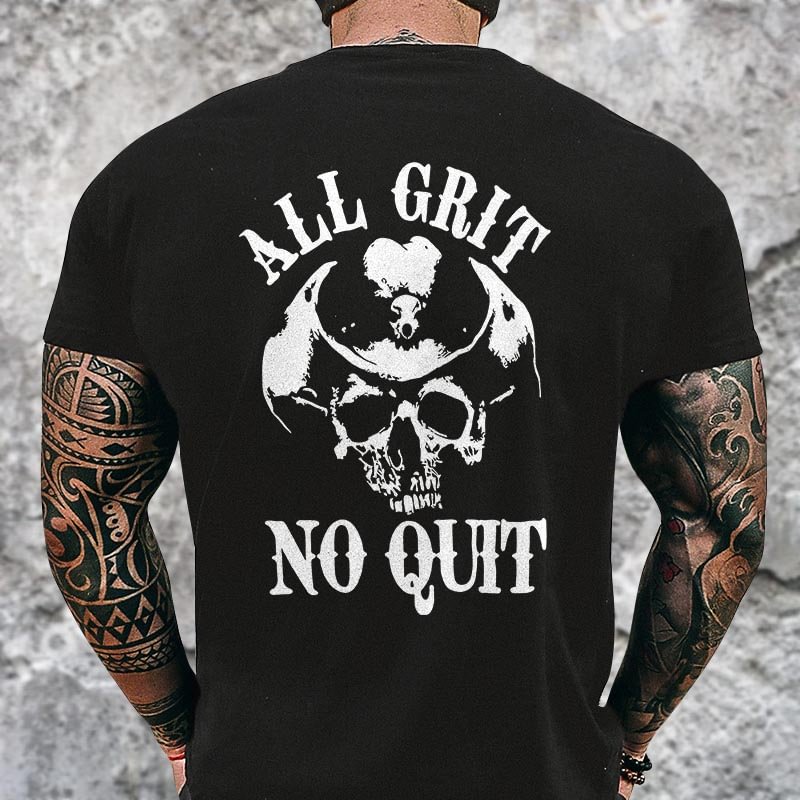 Livereid All Grit No Quit Skull Print T-shirt - Livereid