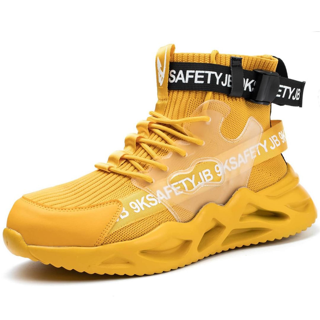 High Top 7719 Yellow Lightweight Comfortable Steel Toe Work Boots