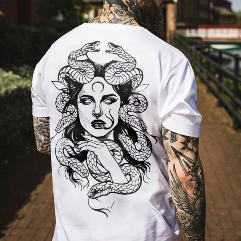 Medusa portrait short sleeves men T-shirt designer - Krazyskull