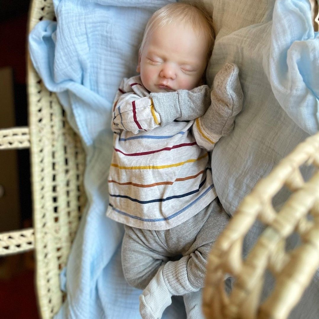  19" Lifelike Weighted Silicone Reborn Baby Boy Ryan, Touch Truly Real Newborn Baby Dolls with Bottle and Pacifier - Reborndollsshop.com-Reborndollsshop®