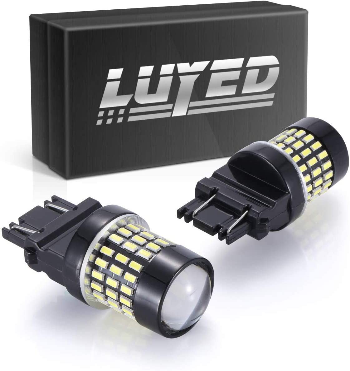 LUYED 2 x Super Bright 9-30v 1157 2057 2357 7528 BAY15D LED Bulbs Used For Turn Signal Lights,Tail Lights,Xenon White 