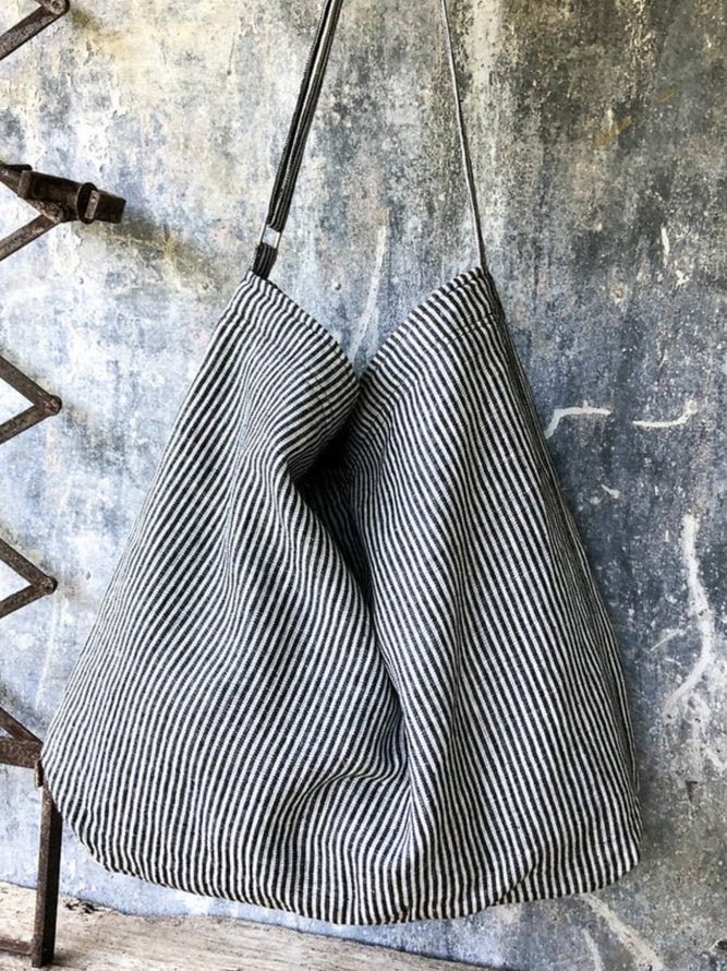 Stripe Linen Casual Women's Bags