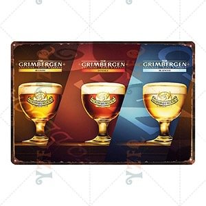 Grimbergen Beer - Vintage Tin Signs/Wooden Signs - 20x30cm & 30x40cm