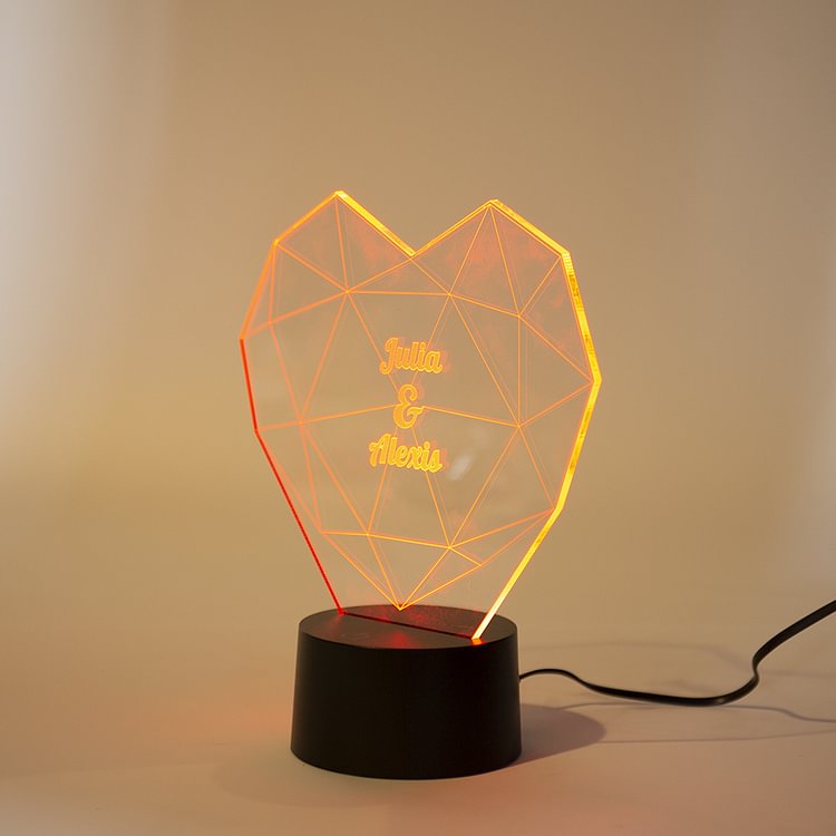 Custom Romantic Love Lamp, Acrylic Night Decorative Table Bulb