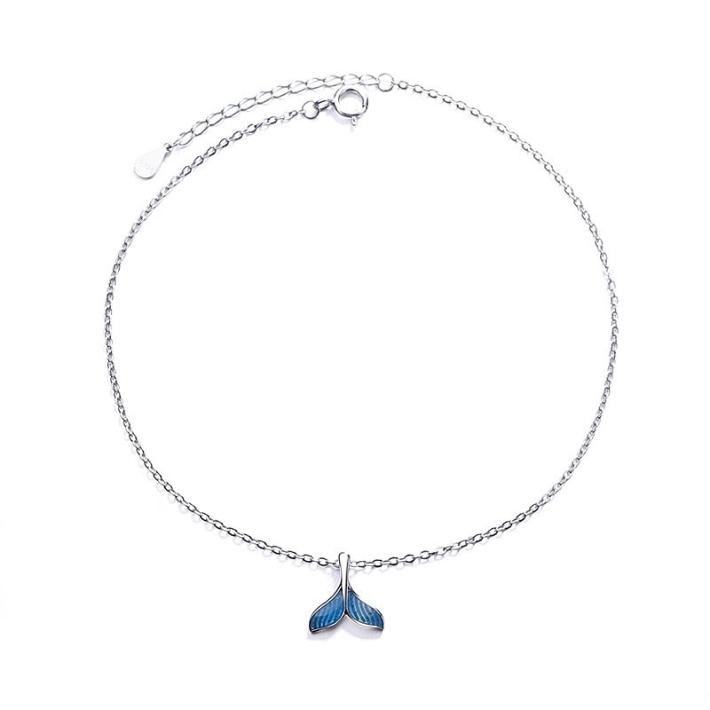 Blue Fishtail S925 Sterling Silver Anklet