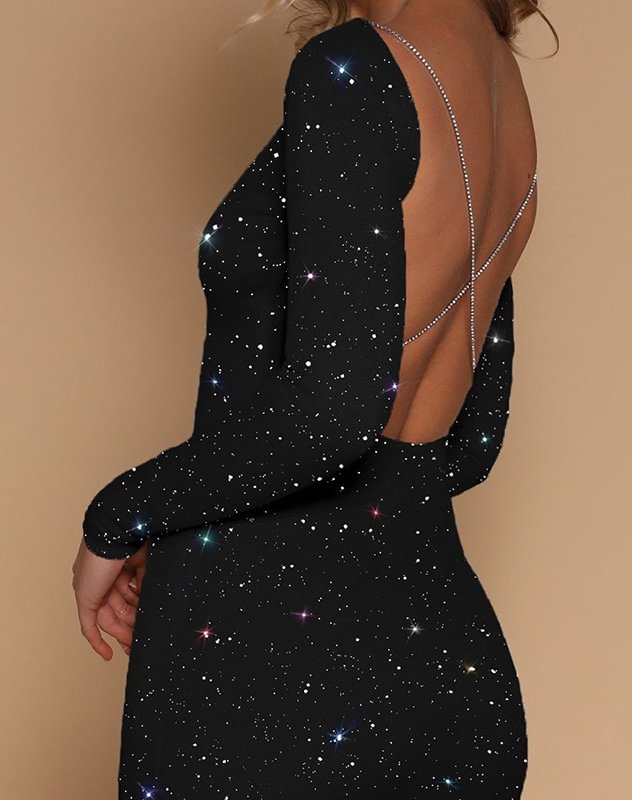 Josie Twinkling Open Back Dress