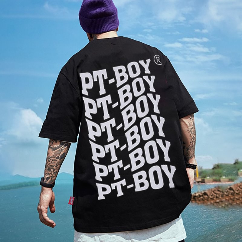 "PT-Boy" Harajuku Trend Print Short Sleeve T-Shirt / Techwear Club / Techwear