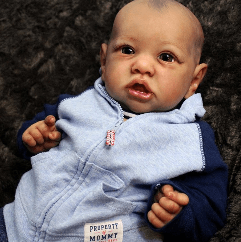 Black Angel Reborn Doll Cute Realistic Reborn Baby Doll 12 inch Joris, Handcrafted of Soft Silicone Body Toy Present -Creativegiftss® - [product_tag]