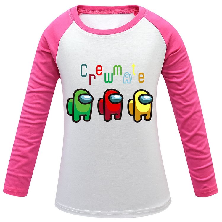 Children's cotton t-shirt Among us boys T-shirt girl long sleeves hit color 9026-Mayoulove