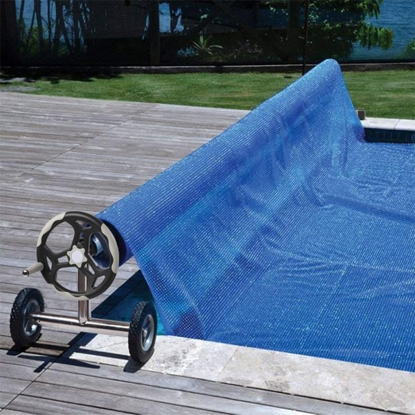 18 Ft Aluminum Inground Solar Cover Swimming Pool Cover Reel Silver、、sdecorshop