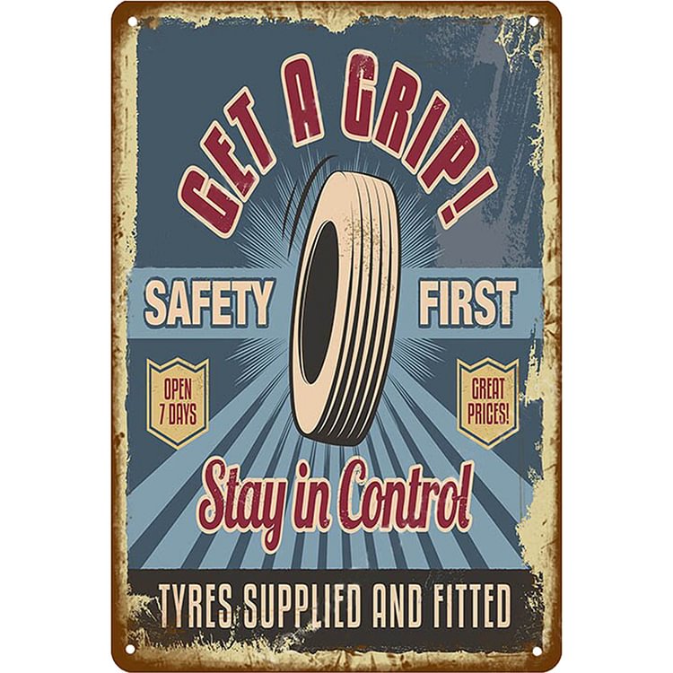 Tyre - Vintage Tin Signs/Wooden Signs - 20x30cm & 30x40cm