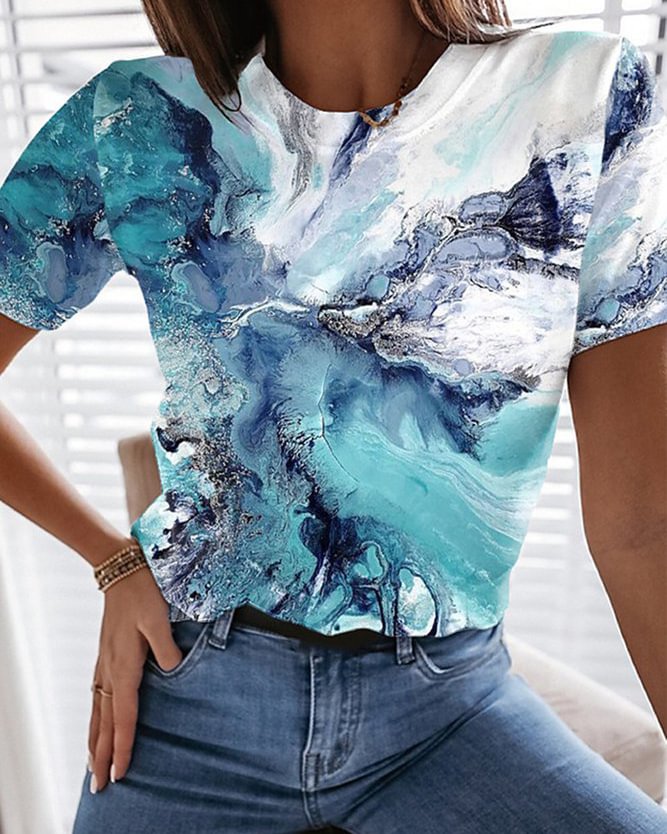 Short Sleeve Casual Floral-Print Shirts & Tops