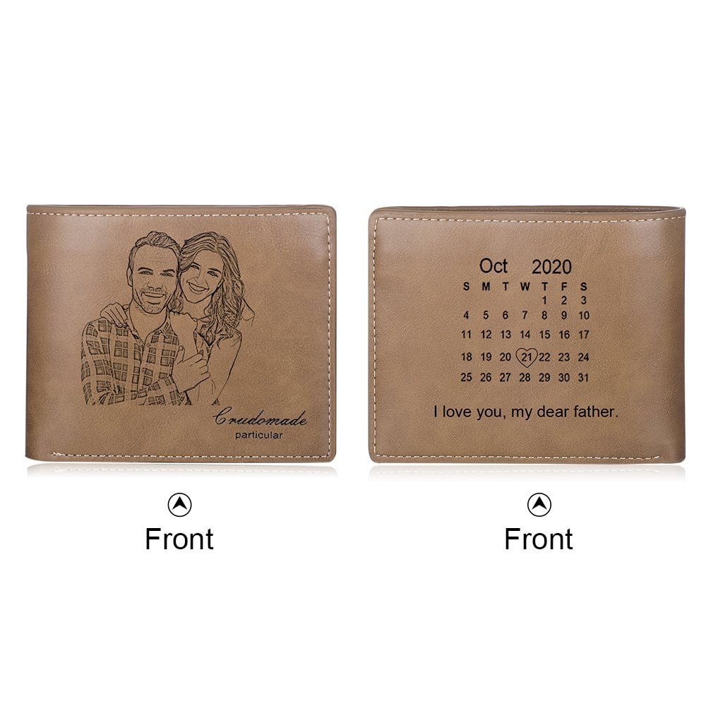 Benutzerdefinierte Foto & Name & Text Geldbörse - Brieftasche für Männer m1-t1-d1 Kettenmachen