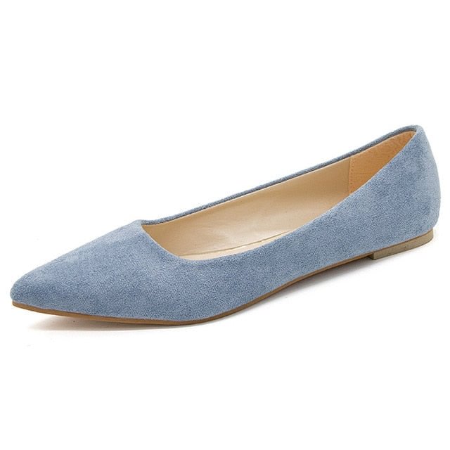 suede slip-on shoes pointed toe Rubber Flat Shoes