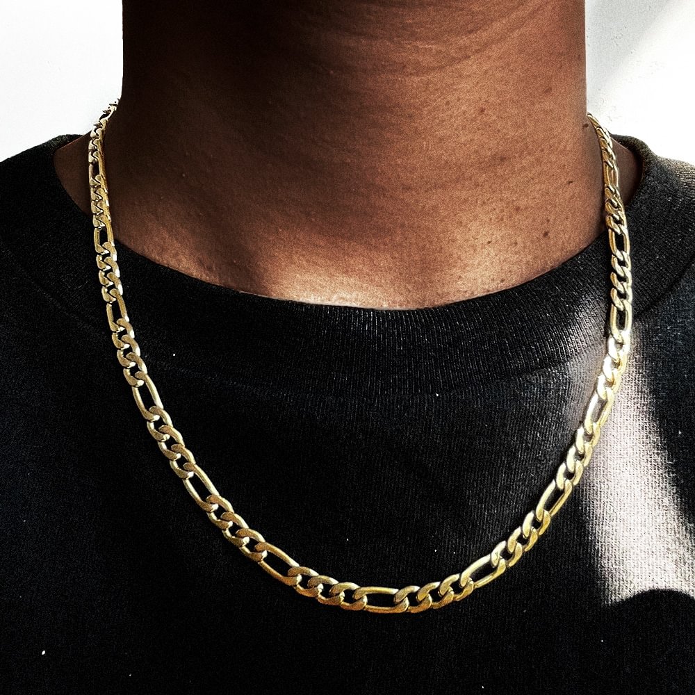 6-12MM 18k Gold Plated Figaro Chain-VESSFUL