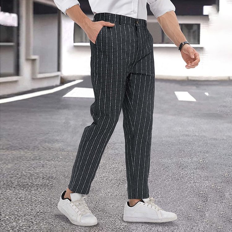 BrosWear Men's Dark Pattern Comfortable Casual Long Pants