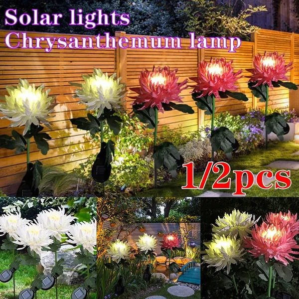Outdoor Chrysanthemum Solar Garden Stake Decor Lights - tree - Codlins