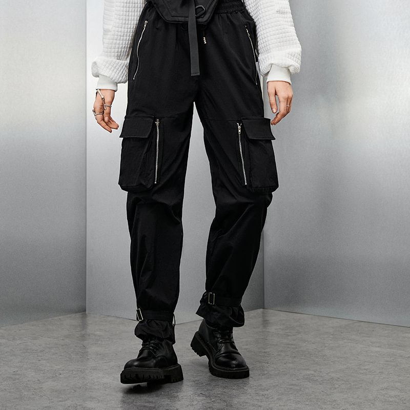 Multi-pocket Zipper Lace-up Overalls / Techwear Club / Techwear