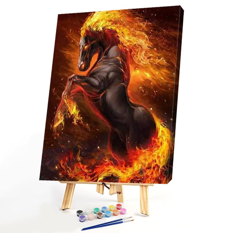 40*50cm - Paint By Numbers - Fire Horse