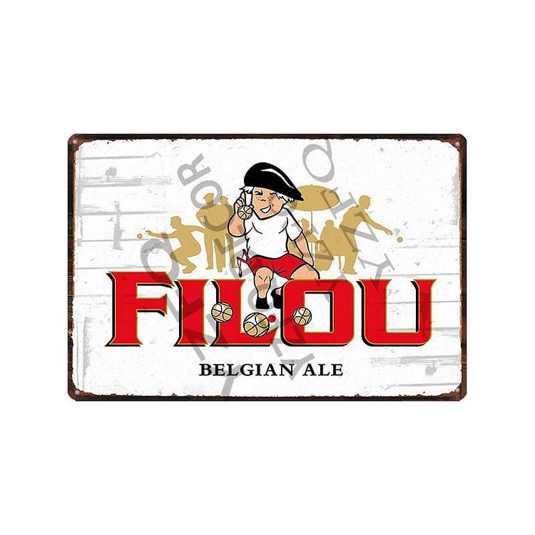 Filou Beer - Vintage Tin Signs/Wooden Signs - 20x30cm & 30x40cm