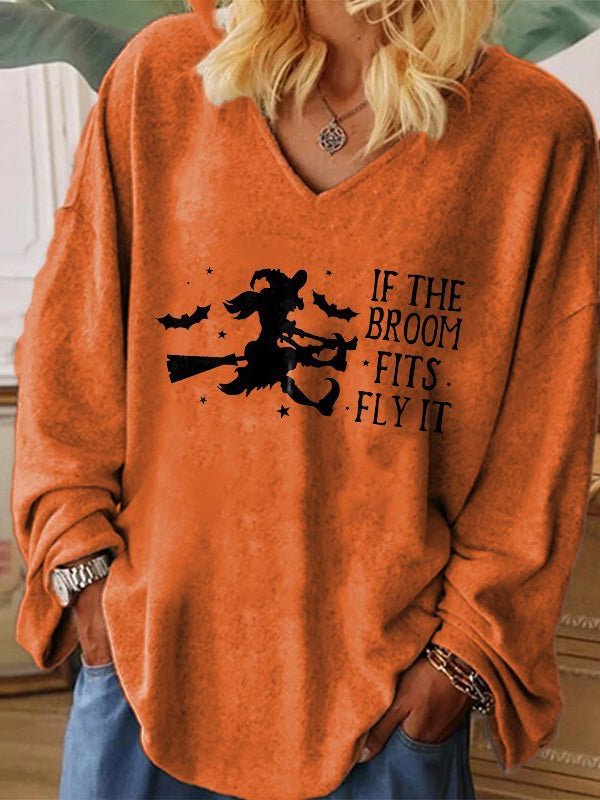 If The Broom Fits Fly It Printed Casual T-shirt