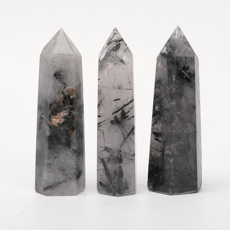 Set of 3 Black Tourmaline Crystal Towers Points Bulk Crystal wholesale suppliers
