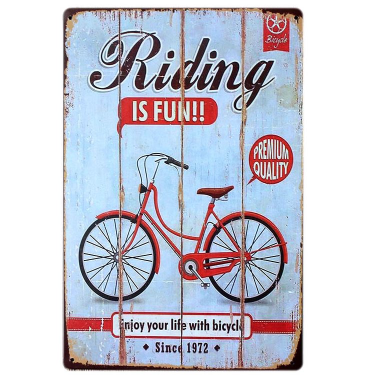 Riding Is Fun! - Vintage Tin Signs/Wooden Signs - 20x30cm & 30x40cm