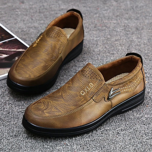 Men Large Size PU Leather Flats Oxford Shoes-Corachic