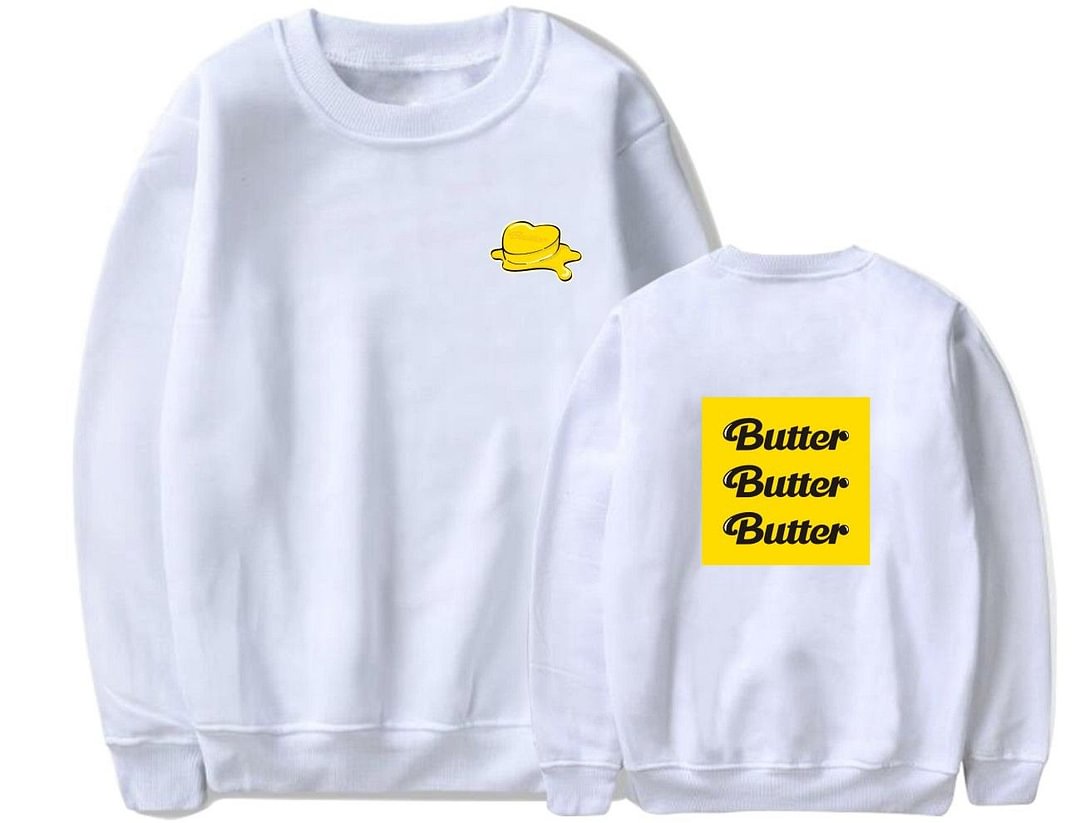 방탄소년단 Butter Album Print Round Neck Hoodie