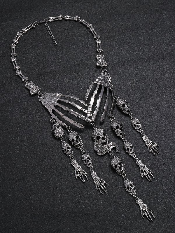 Gothic Punk Style Vintage Skull Necklace Halloween Festival Costumes