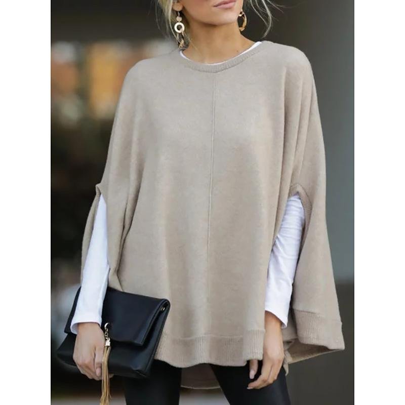 Casual Knitted Fall Solid Blouse-Corachic