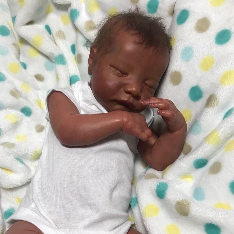  20" Real Lifelike Biracial Reborn Asleep Doll Boy Jaren, Gift for Kids with Clothes and Pacifier, Best Kids Gift Idea - Reborndollsshop.com-Reborndollsshop®