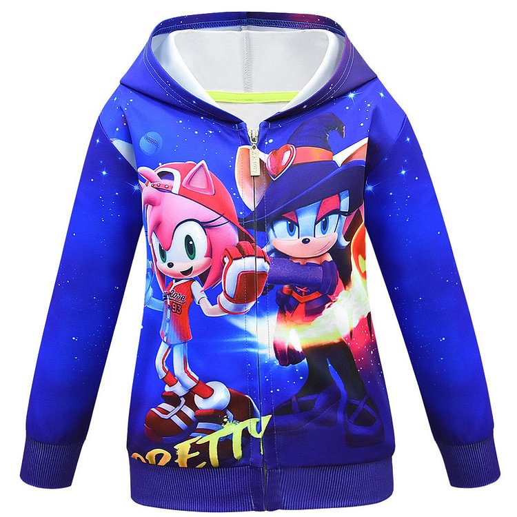 Children's zipper shirt Sonic the Hedgehog sonic the hedgehog children's coat hooded sweater 613-Mayoulove