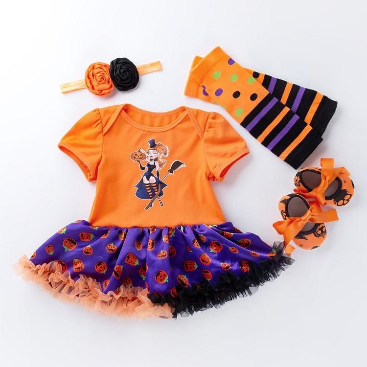  4 Pcs Halloween Pumpkin Suit for 20''-22'' Reborn Baby - Reborndollsshop.com-Reborndollsshop®