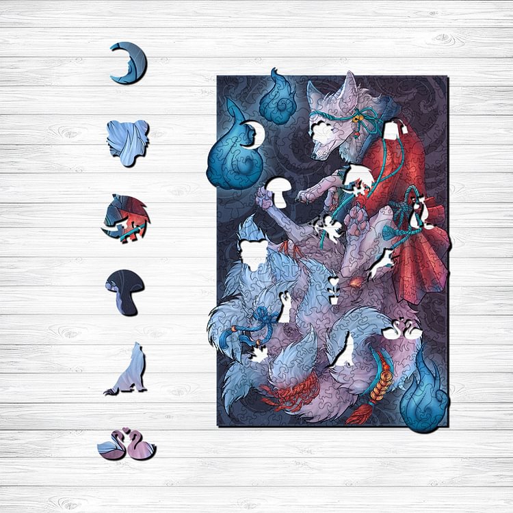Nine-Tailed Fox Wooden Jigsaw Puzzle