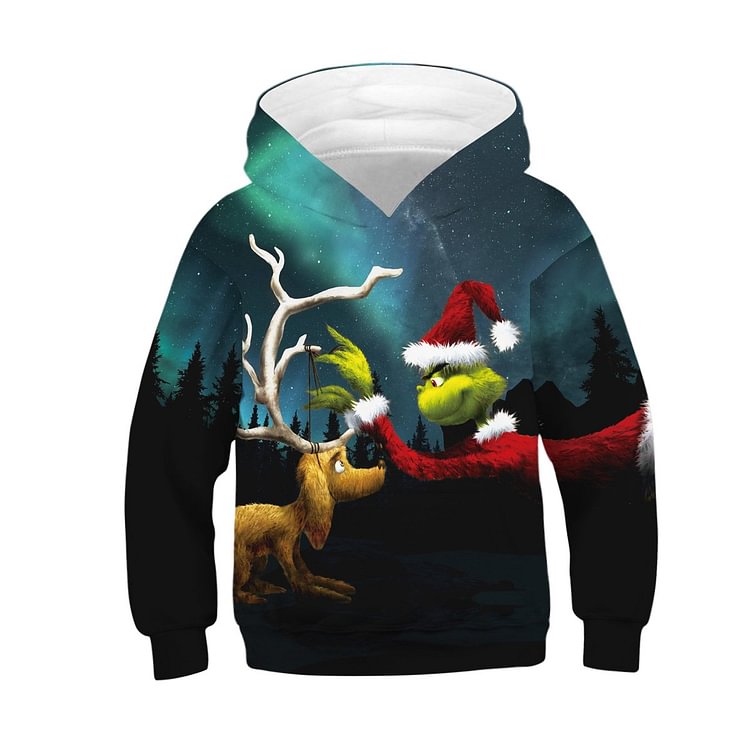 Kids The Grinch and His Loyal Dog Christmas Hoodie-Mayoulove
