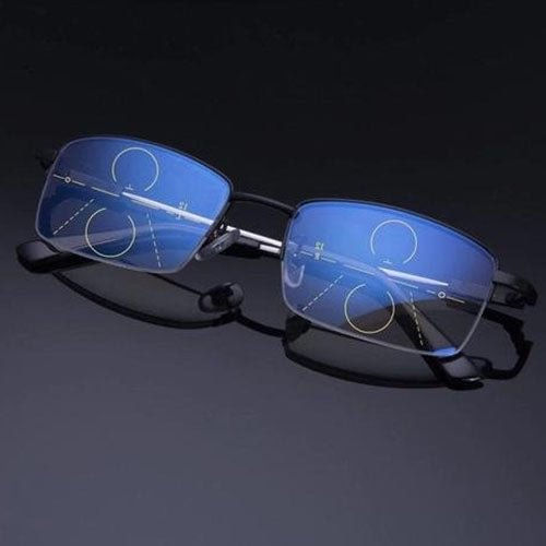 Titanium progressive far and near dual-use reading glasses - vzzhome