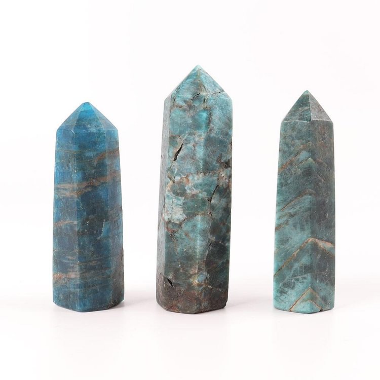 Set of 3 Blue Apatite Towers Points Bulk Crystal wholesale suppliers