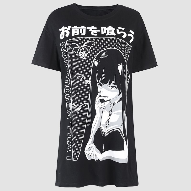 Japanese Style Drawing Printed T-shirt / Techwear Club / Techwear
